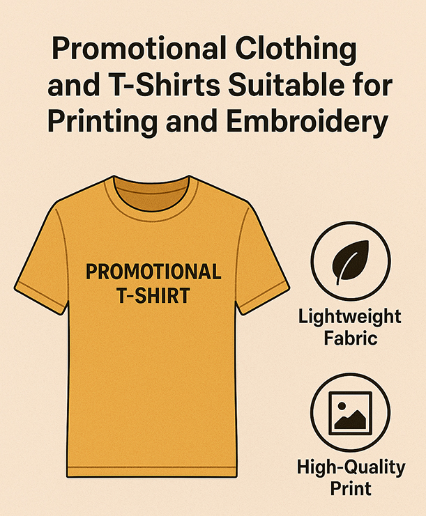Promotional Clothing and T-Shirts Suitable for Printing and Embroidery